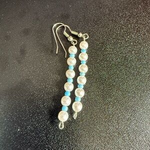 2 for $4 Elegant Pearl and Blue Bead Earrings